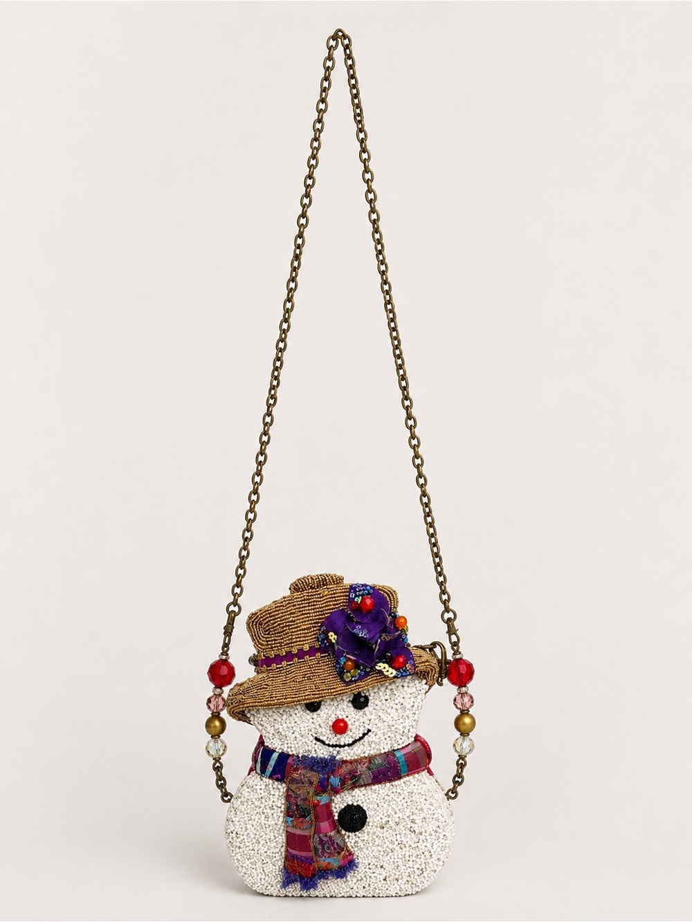 Mary Frances beaded snowman - “SNOW BELLE” purse HTF with COA CHRISTMAS EUC - Picture 2 of 8